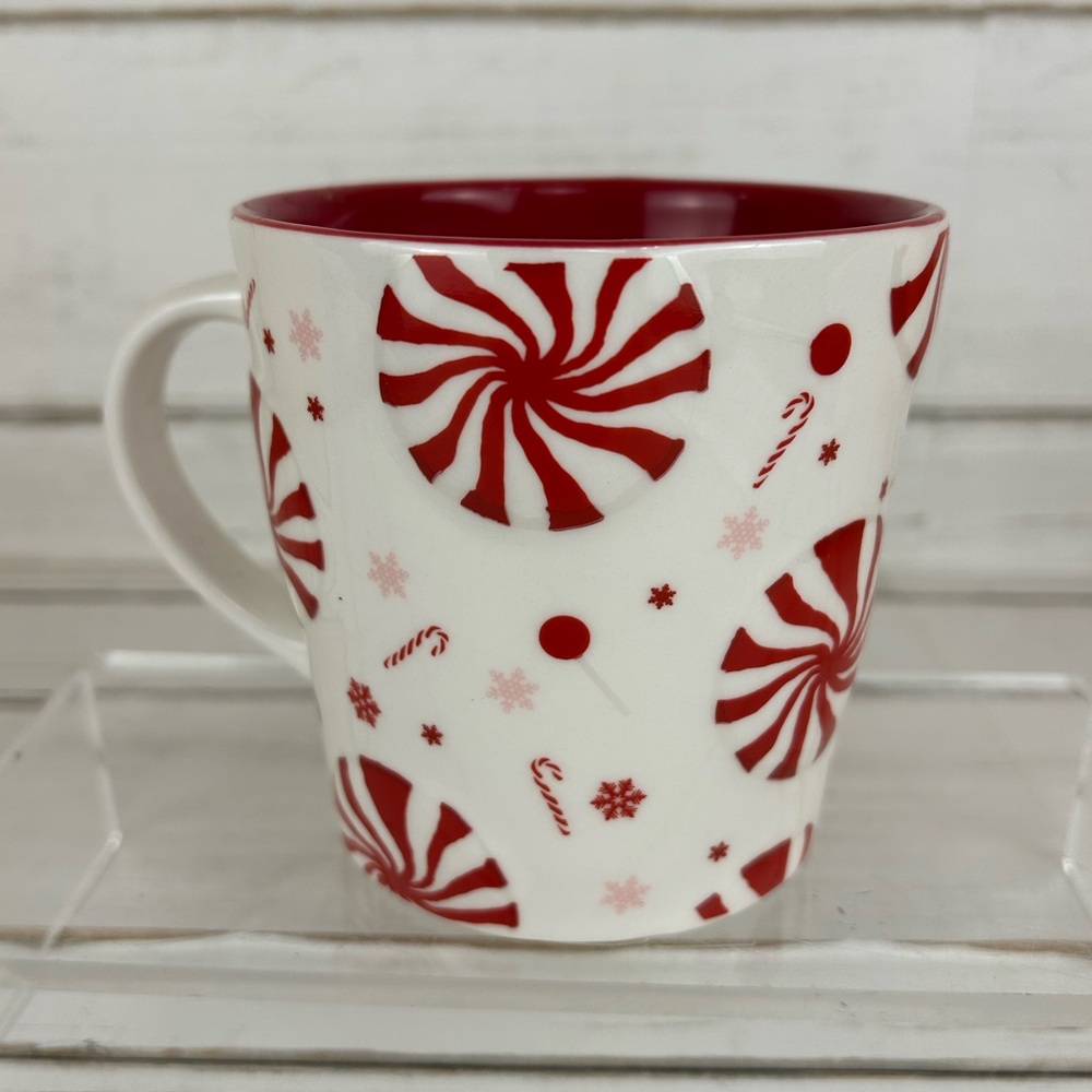 Starbucks Red and White Peppermint Candy 2007 Holiday Mug
